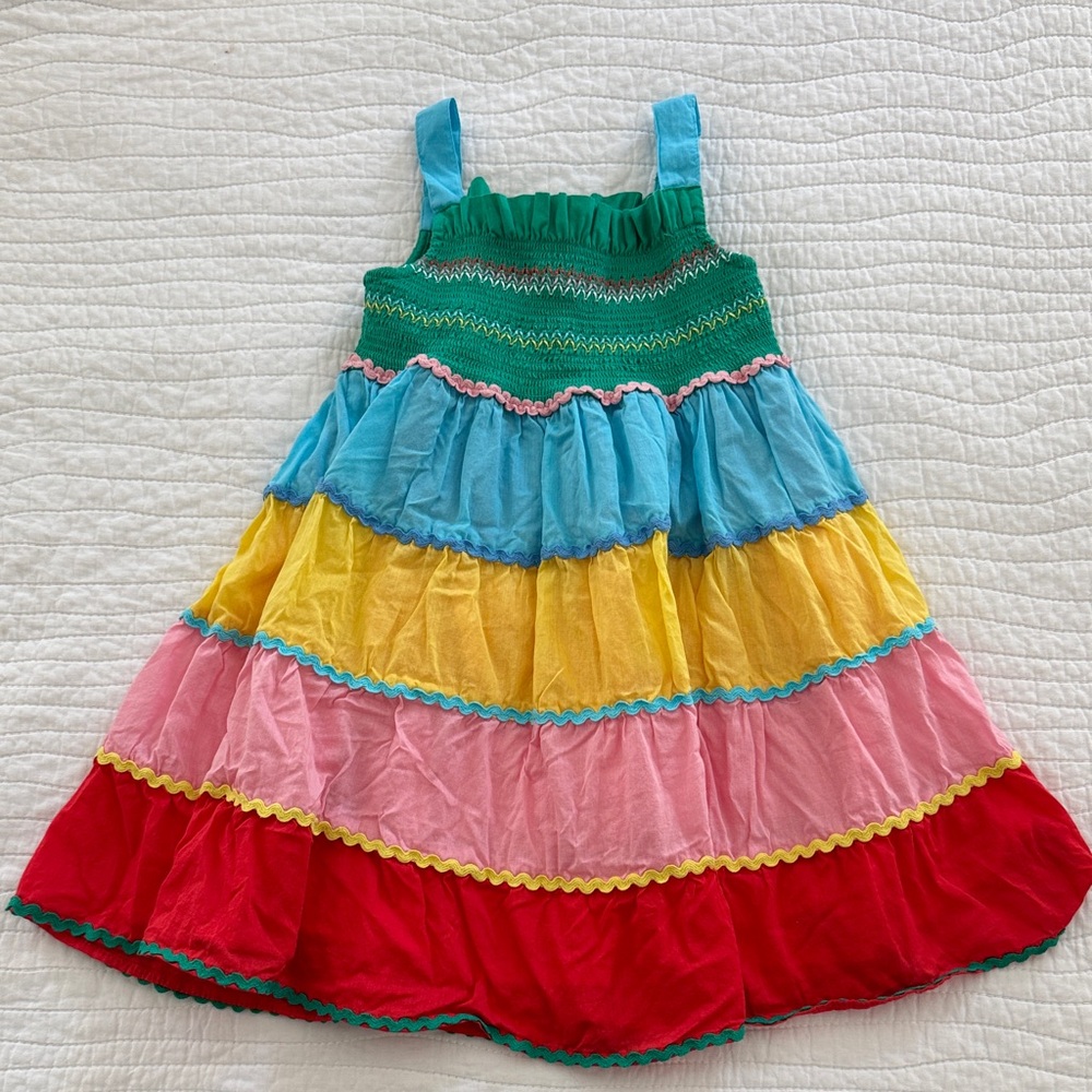 Rare Editions Girls 4T Multicolor Smocked Tiered Dress